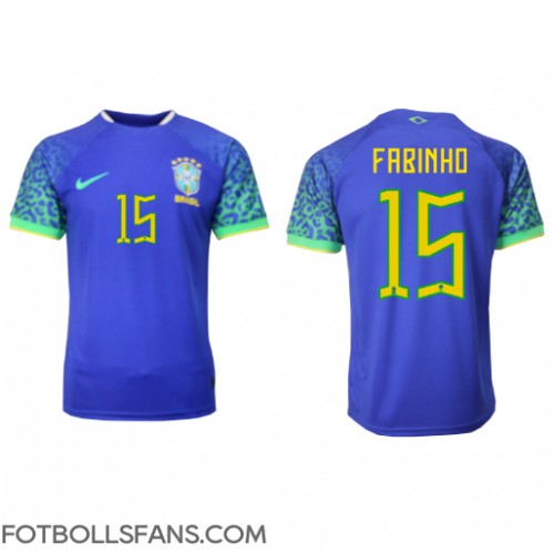 Brasilien Fabinho #15 Replika Bortatröja VM 2022 Kortärmad